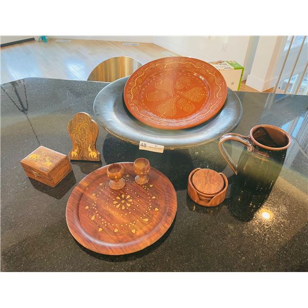 Massive Wooden Centrepiece Bowl with Earthy Decor Items