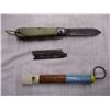 Image 2 : (2) Straight razors + pocket knife and whistle