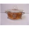 Image 2 : Small Fire King casserole w/metal holder, Cream dispenser, measuring stick