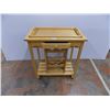 Image 1 : *Wooden wine stand with removable tray – 18x29x31.5 (top corner loose)