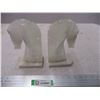 Image 2 : Marble horse head bookends