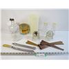 Image 1 : (2) Glass Insulators - Good Seasoning Jars - Gordon's Dry Gin - Mis Items