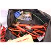 Image 2 : Bag w/ Ratchet Straps, Jumper Cables and Tow Strap + Misc