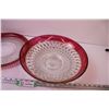 Image 2 : Cranberry Edged Serving Bowl and Plate