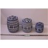 Image 1 : Set of 3 Porcelana Storage Containers (Made in Brazil)