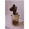 Image 2 : Small Serving Dish w/ Lid Utensil Holder w/ Vintage Utensils + Misc