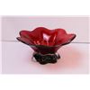 Image 2 : Red Glass Centerpiece Bowl + Pitcher