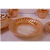Image 3 : (6) Pieces of Fire King Peach Lustre Dining Set (Divided Dish, Soup Bowl, 3-Cups and a Saucer)