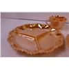 Image 4 : (6) Pieces of Fire King Peach Lustre Dining Set (Divided Dish, Soup Bowl, 3-Cups and a Saucer)