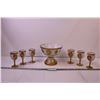 Image 1 : Pedestal Bowl w/ (6) Matching Wine Glasses