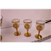 Image 2 : Pedestal Bowl w/ (6) Matching Wine Glasses