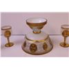 Image 5 : Pedestal Bowl w/ (6) Matching Wine Glasses