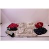 Image 1 : Lace Table Cloth, (2) Hats and (2) Pairs of Gloves