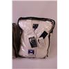Image 6 : New Bathrobe in Package, (2) New In Package Blankets + Assorted Linens