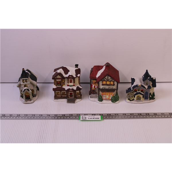 (4) Christmas Village Houses (New Old Stock)