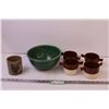 Image 1 : Medalta Pottery Bowl + (4) Sunburst Soup Bowls and Misc