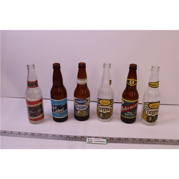 (6) Vintage Beer Bottles w/ Labels