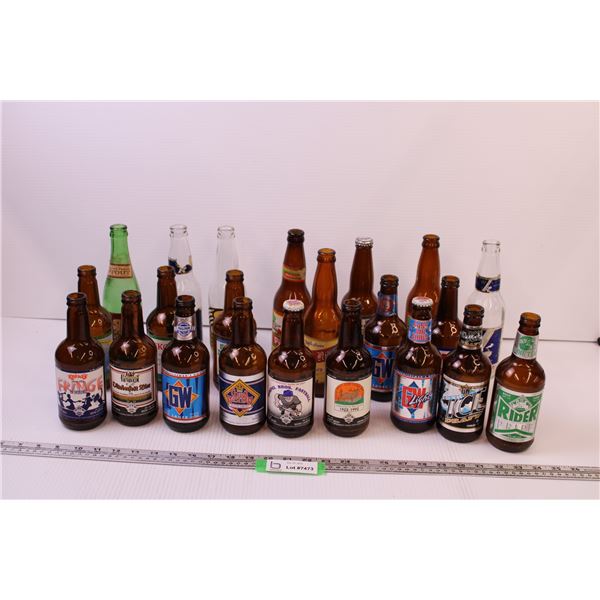 (22) Empty Beer Bottles Some w/ Unique Labels