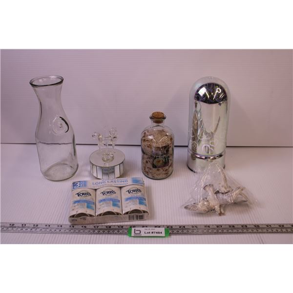 Love Lamp (Works), Bath Salts, Juice Bottle, + Misc