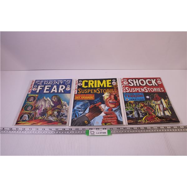 (3) Comics - SuspenStories #1, #8 + Haunt of Fear #9