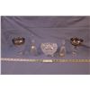 Image 1 : (2) Crystal Bells, Pinwheel Crystal Candy Dish, and (2) 25th Anniversary Champagne Glasses