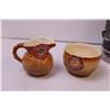 Image 8 : Pair of Coffee Mugs, English Ware Cream & Sugar Set (Lancaster Sandland) + Genuine Staffordshire Han