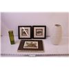 Image 1 : Set of 4 Placemats, (2) Vases, and (2) Framed Wall Art