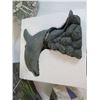 Image 3 : Hedge Trimmers & Hand Spade - Dolphin Fountain & Pump (untested) - Milk Crate - Plaque