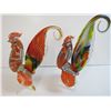 Image 2 : (2) Blown Glass Roosters (9 3/4" one is damaged)