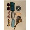 Image 1 : Women's Accessories - Vintage Sunglasses, Musical Jewelry Box, Avon Perfume, Brush/Mirror Set