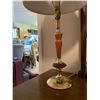 Image 4 : 2 x Wooden Lamps w/ Brass-Coloured Accents (Brand New Lampshades)