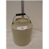 Image 1 : 1-gal crock w/ lid and wood & wire handle