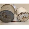 Image 2 : 2 pails: 1 enamel, 1 galvanized w/ hole in bottom