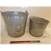 Image 3 : 2 old galvanized buckets, GW metal