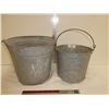 Image 1 : 2 old galvanized buckets