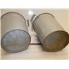 Image 2 : 2 old galvanized buckets w/ 2 metal handles