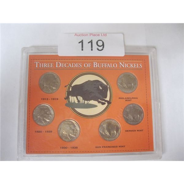 thumbnail image 2 of Buffalo Nickel Lot – 10 Coins + 1 Bonus – Full Dates 1920s & 1930s P D S, No Culls 2 of 2