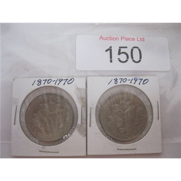 2x 1870-1970 dollar coins