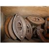 Image 2 : crate w/ 13 various sad irons & 2 handles
