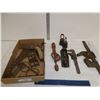 Image 1 : misc box wrenches, weights, hinges, plane, etc