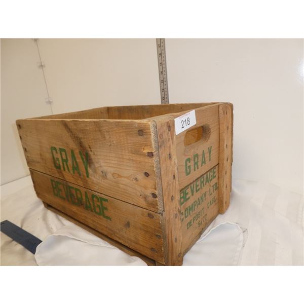 gray beverage wood crate