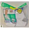 Image 1 : WHITE ANKLE SOCKS, SIZE 6-12,6-PACK,FRUIT OF THE