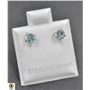 Image 1 : #370--NATURAL BLUE TOPAZ 4 MM  STUD EARRINGS