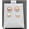 Image 1 : #477-NATURAL AKOYA PEARL STUD EARRINGS 2 PAIRS