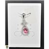 Image 1 : #449-NATURAL PINK  MYSTIC TOPAZ 5X7  & CZ PENDANT