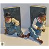Image 1 : MID-CENTURY PLASTER CHARACTER BOOKENDS