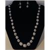 Image 1 : 16)  SET OF 20" SILVER TONE FAUX PEARLS WITH