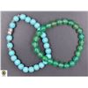 Image 1 : #91-NATURAL GREEN AGATE TURQUOISE BRACELET