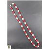 Image 1 : #154-NATURAL FRESH WATER PEARL+ RED JADE