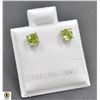 Image 1 : #373-NATURAL GREEN PERIDOT 4 MM STUD EARRINGS